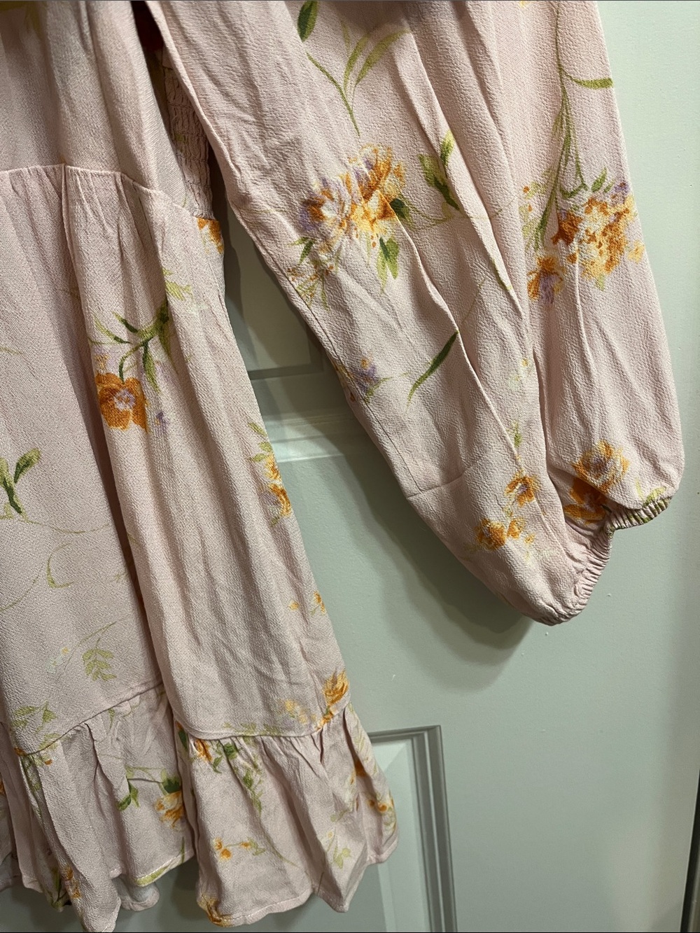 American Eagle Outfitters Blush Pink Floral Peasant Tunic - Picture 6 of 13